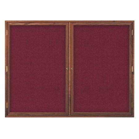 UNITED VISUAL PRODUCTS Double Door Indoor Enclosed Easy Tack Bo UV303EZ-GREEN-BRONZE